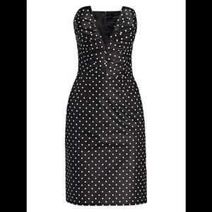 Rubin Singer Deep-V Strapless Polka Dot Dress